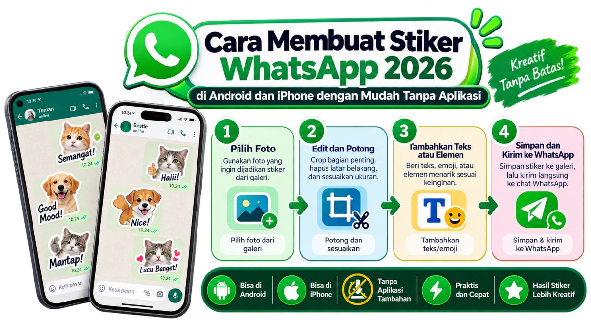 Cara Membuat Stiker WhatsApp 2026 di Android dan iPhone dengan Mudah Tanpa Aplikasi